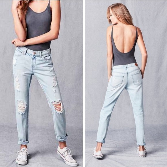 BDG Denim - BDG Urban Outfitters Slim Boyfriend Jeans Distressed Ripped Jeans Blue 29